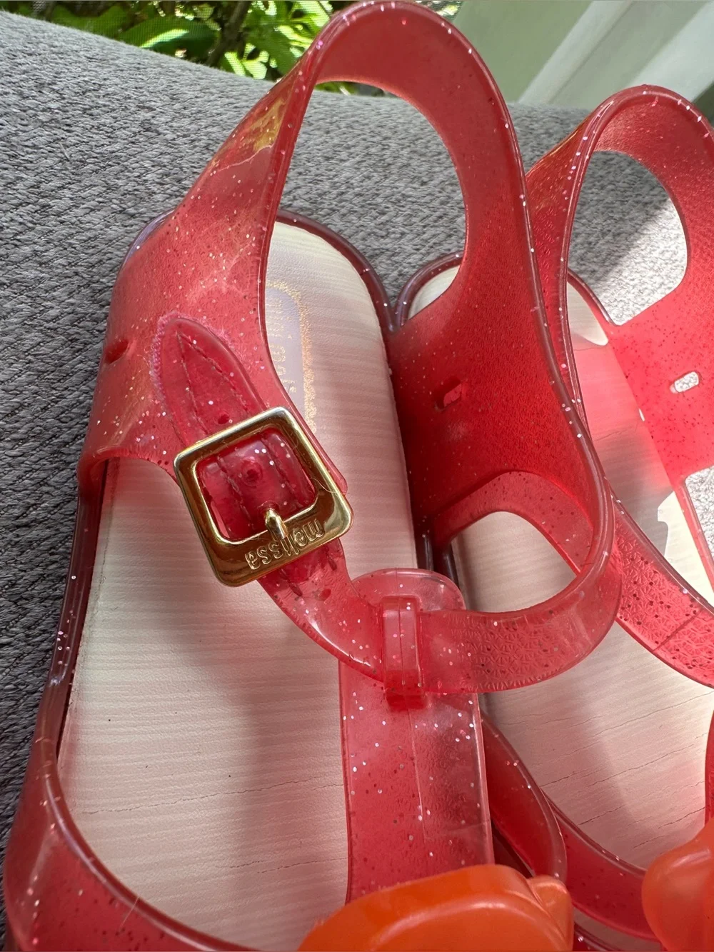 Mini Melissa pink Glitter Jelly Sandals with Orange Popsicle*Toddler girls Sz~10